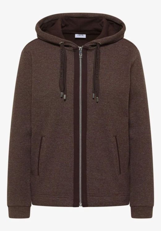 Cecil NOS striped t-shirt jacket (03.324828/macchiato brown) - WeekendMode