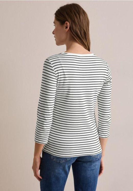 Cecil NOS Two-tone striped boatneck (02.319900/vanilla white) - WeekendMode