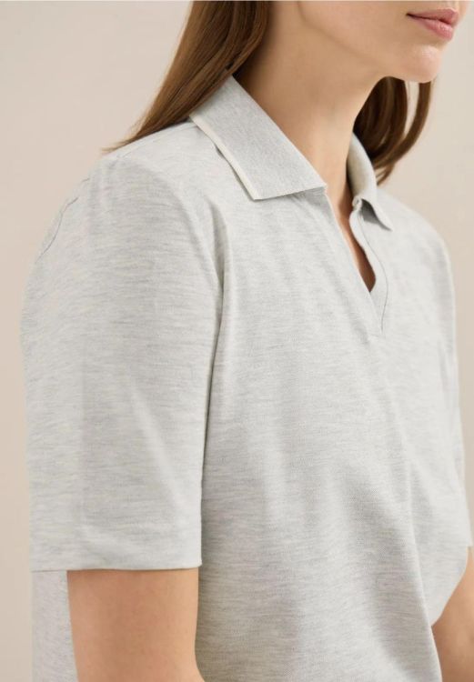 Cecil Piquée polo shirt (03.324812/milky grey melange) - WeekendMode