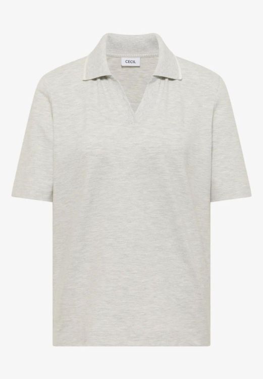 Cecil Piquée polo shirt (03.324812/milky grey melange) - WeekendMode