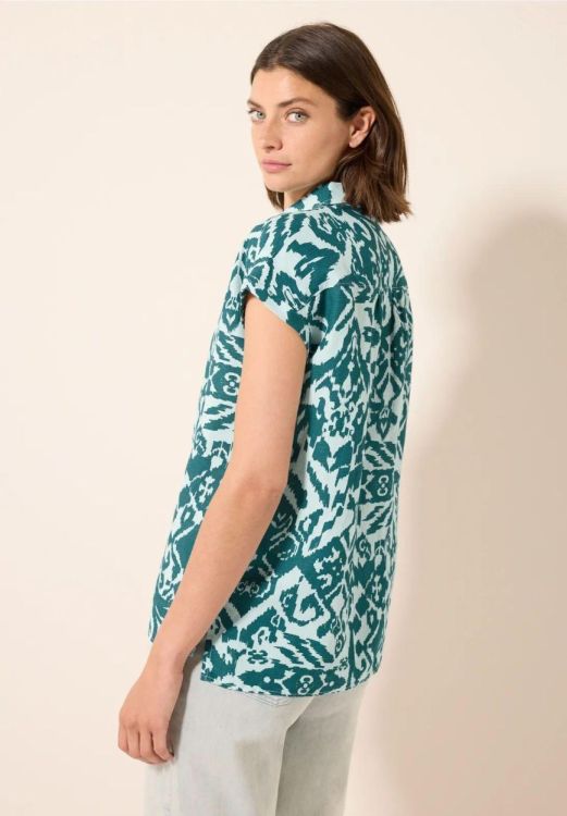 Cecil Print Blouse Linen (05.345375/green lagoon) - WeekendMode