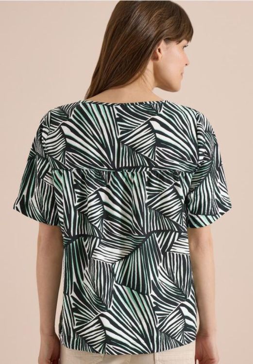 Cecil Printed roundneck blouse (05.346623/palm breeze green) - WeekendMode