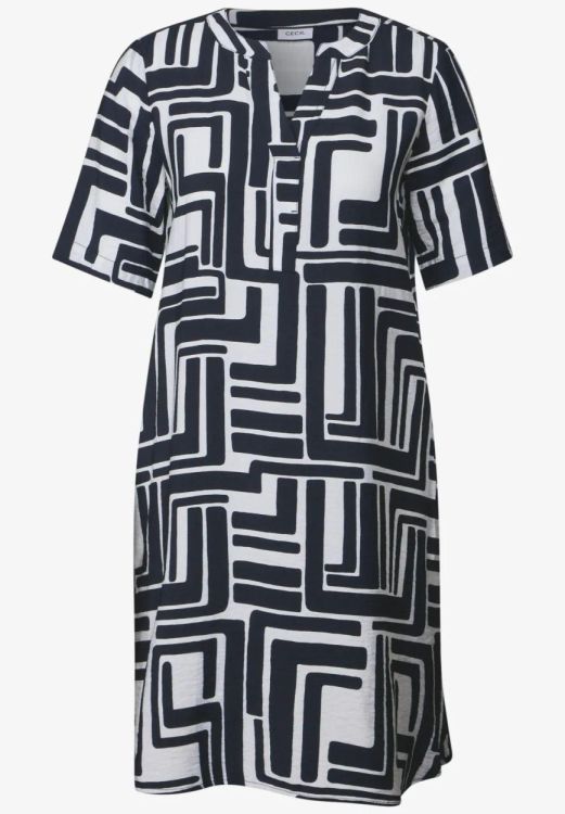 Cecil Printed Softwave Dress (04.144438/universal blue) - WeekendMode