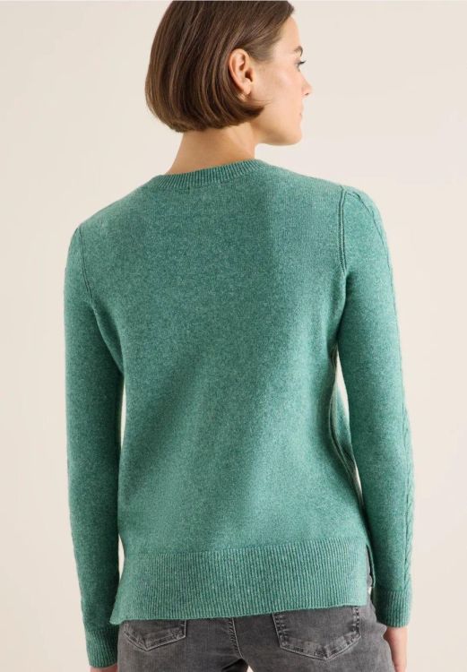 Cecil Round neck cable Detail (09.303453/jewel green melange) - WeekendMode
