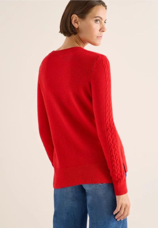 Cecil Round neck cable Detail (09.303453/fiery red) - WeekendMode