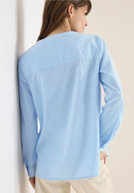 Cecil Seersucker Stripe Blouse (02.346354/cloud blue) - WeekendMode