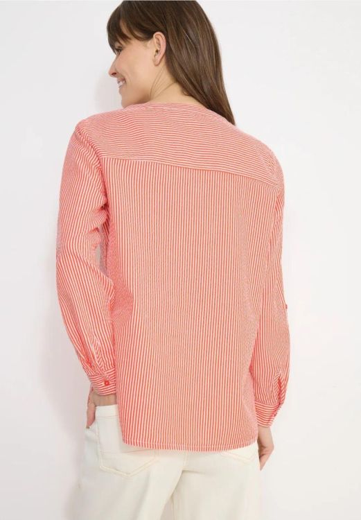 Cecil Seersucker Stripe Blouse (02.346354/cherry tomato orange) - WeekendMode