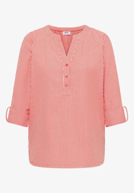 Cecil Seersucker Stripe Blouse (02.346354/cherry tomato orange) - WeekendMode