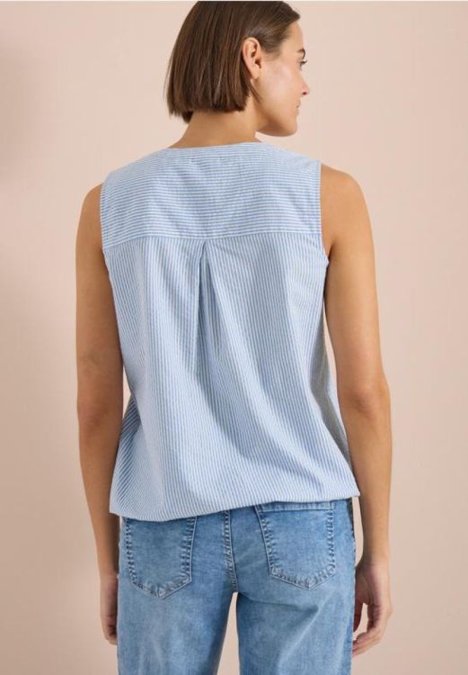 Cecil Seersucker stripe top (05.346631/blouse blue) - WeekendMode