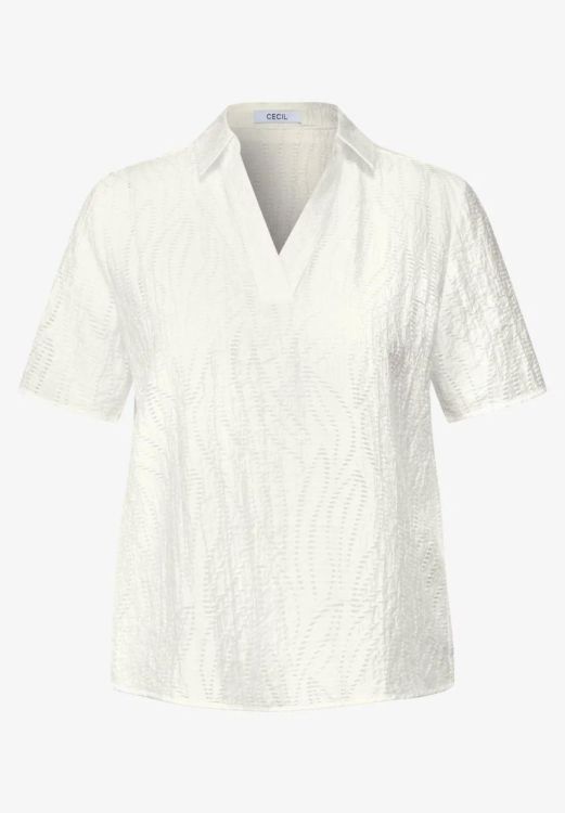 Cecil Shirt Collar Blouse Dessin NOS (06.345828/vanilla white) - WeekendMode