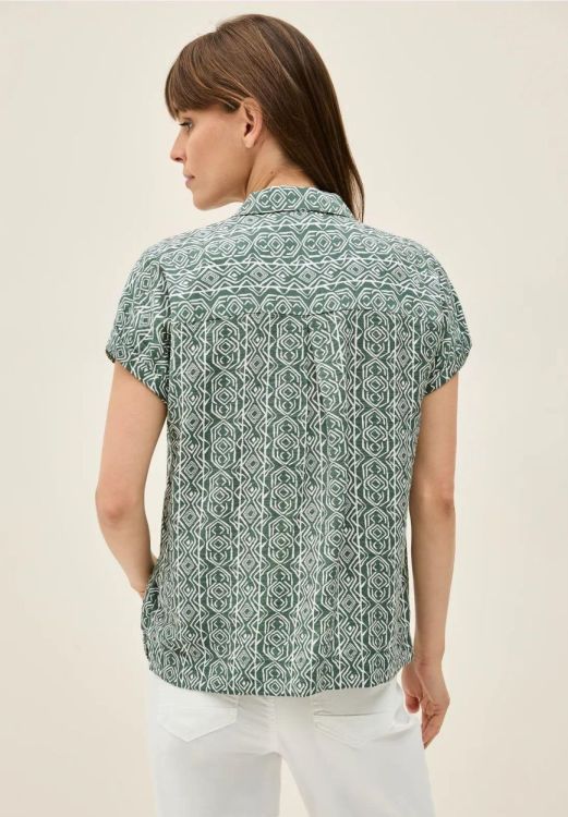 Cecil Short Printed Shirt Collarblouse (06.345616/balmy khaki) - WeekendMode