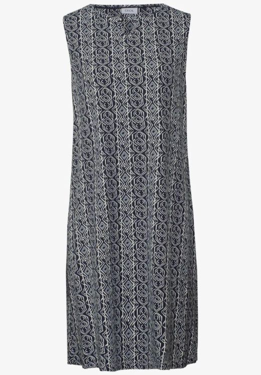 Cecil Small Grafic Jersey Dress (06.144416/univesal blue) - WeekendMode