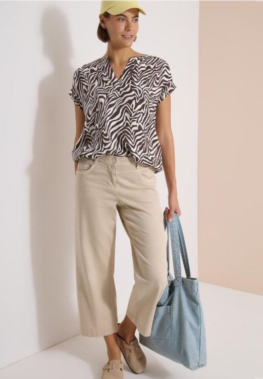 Cecil Small zebra printed blouse (06.346517/37673 brown cacao) - WeekendMode