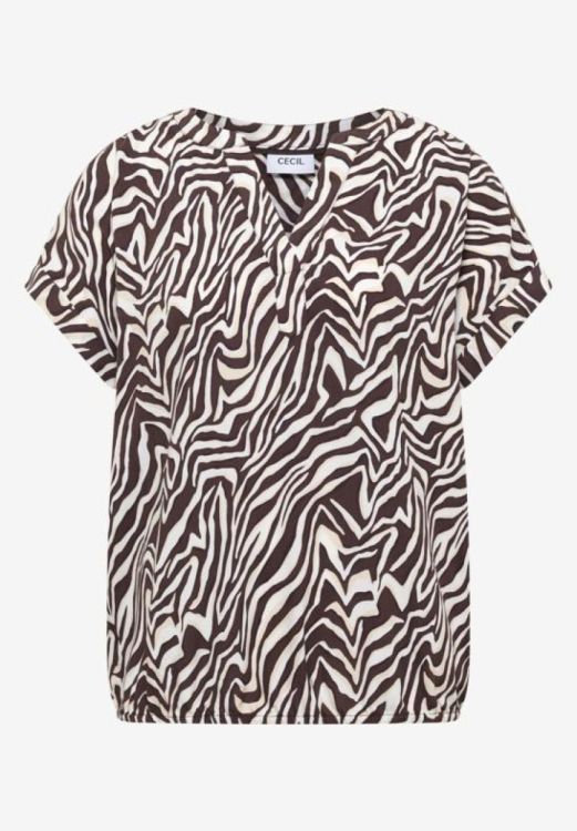 Cecil Small zebra printed blouse (06.346517/37673 brown cacao) - WeekendMode