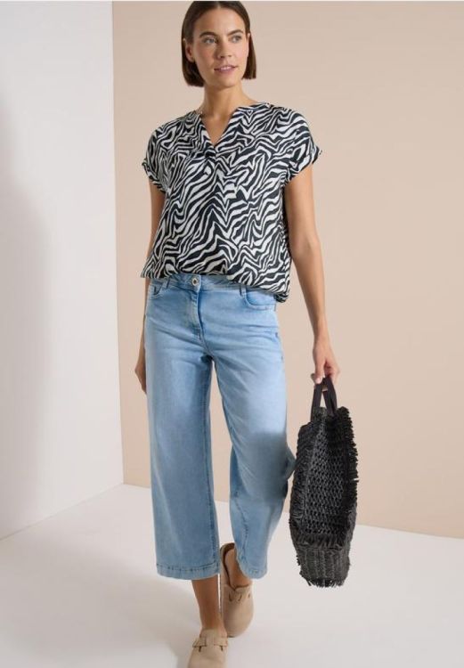 Cecil Small zebra printed blouse (06.346517/37672 palm breeze green) - WeekendMode