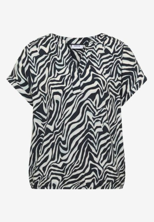 Cecil Small zebra printed blouse (06.346517/37672 palm breeze green) - WeekendMode