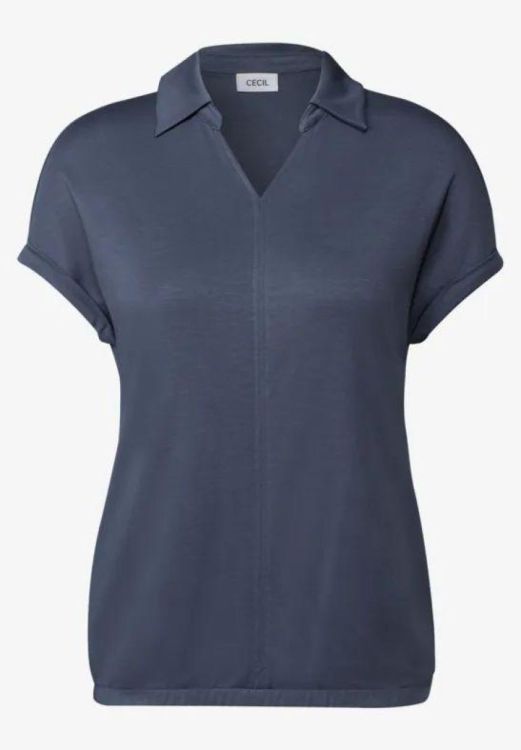 Cecil Soft Modal Poloshirt (04.323118/rain blue) - WeekendMode
