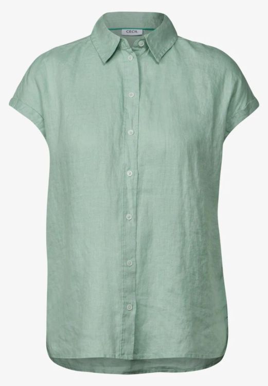 Cecil Solid Blouse Linen (05.345376/ice sage green) - WeekendMode