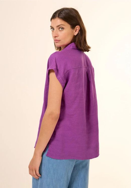 Cecil Solid Blouse Linen (05.345376/magenta lacquer) - WeekendMode