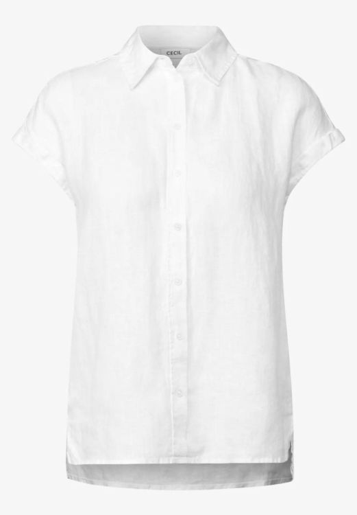 Cecil Solid Blouse Linen (05.345376/white) - WeekendMode