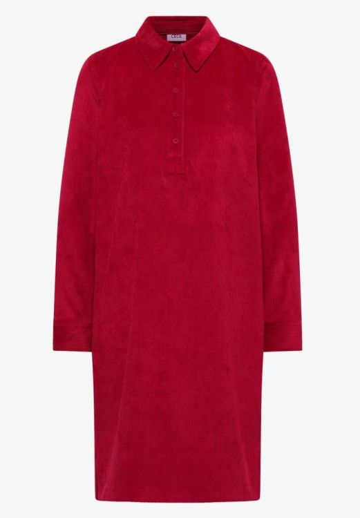 Cecil Solid Corduroy Dress (10.144696/beaujolais red) - WeekendMode