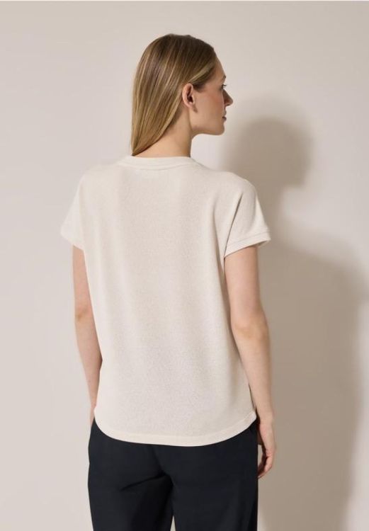 Cecil Solid Crepe Button T-Shirt NOS (04.323121/light beige) - WeekendMode