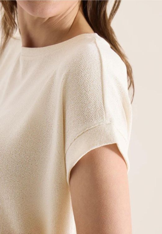 Cecil Solid Light Knit T-shirt (04.324464/macadamia beige) - WeekendMode