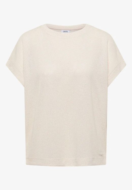 Cecil Solid Light Knit T-shirt (04.324464/macadamia beige) - WeekendMode