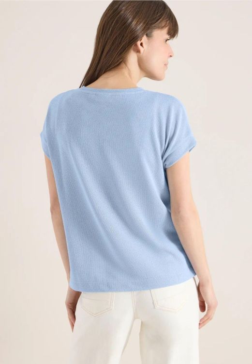 Cecil Solid Light Knit T-shirt (04.324464/fresh water blue) - WeekendMode