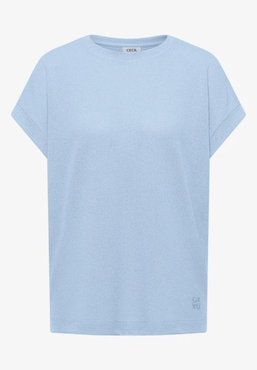 Cecil Solid Light Knit T-shirt (04.324464/fresh water blue) - WeekendMode