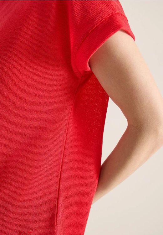 Cecil Solid Light Knit T-shirt (04.324464/fresh red) - WeekendMode