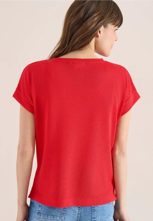 Cecil Solid Light Knit T-shirt (04.324464/fresh red) - WeekendMode
