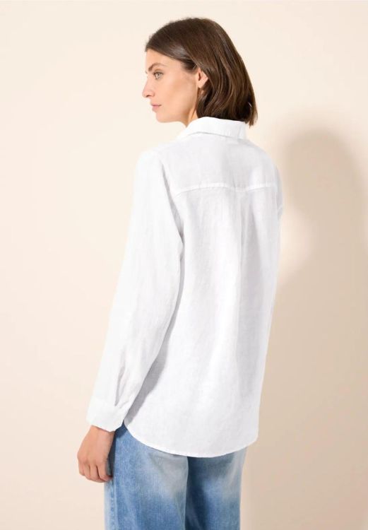 Cecil Solid Shirt Blouse Linen (05.345377/white) - WeekendMode