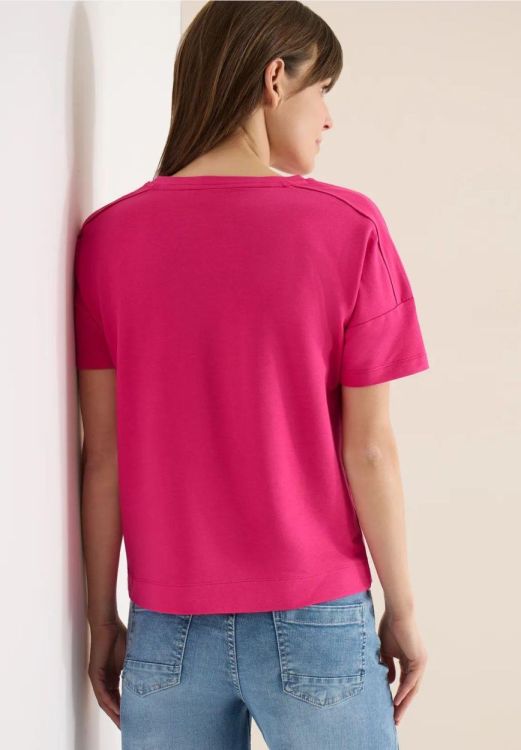 Cecil Solid shoulder detail shirt (03.324839/beetroot pink) - WeekendMode