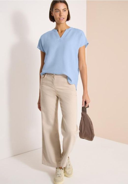 Cecil Solid Sleeveless Blouse (05.346255/fresh water blue) - WeekendMode
