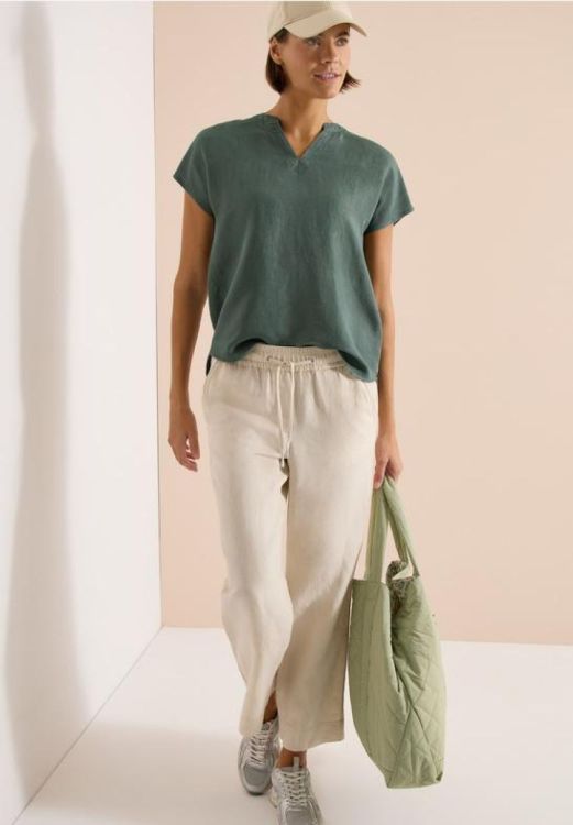 Cecil Solid Sleeveless Blouse (05.346255/just khaki) - WeekendMode