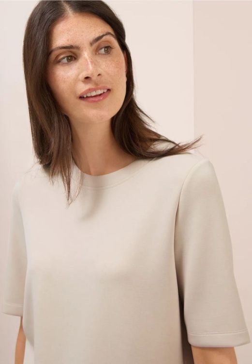 Cecil Solid Soft Modal T-shirt NOS (08.323877/oat milk beige) - WeekendMode