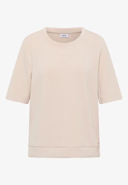 Cecil Solid Soft Modal T-shirt NOS (08.323877/oat milk beige) - WeekendMode