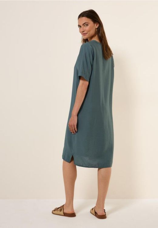 Cecil Solid Split Neck Dress (05.144494/dark balmy khaki) - WeekendMode