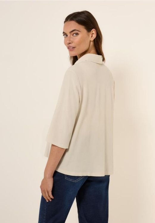Cecil Solid Structure Short Blouse (05.345751/pearl beige) - WeekendMode