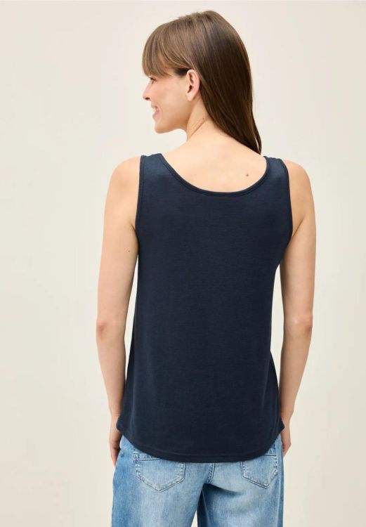Cecil Solid Summer Knit Top  (06.323543/urban navy blue) - WeekendMode
