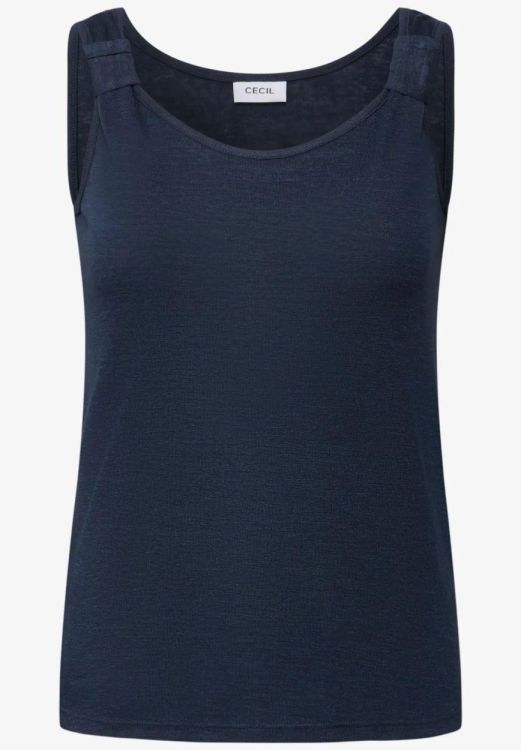 Cecil Solid Summer Knit Top  (06.323543/urban navy blue) - WeekendMode