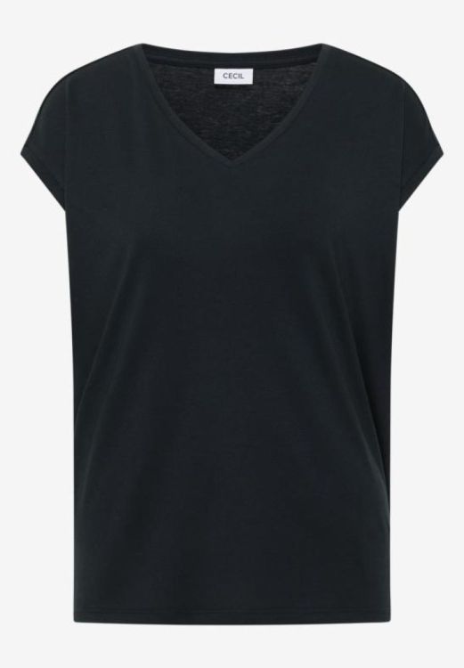 Cecil Solid V-neck shape shirt (06.324985/17672 palm breeze green) - WeekendMode