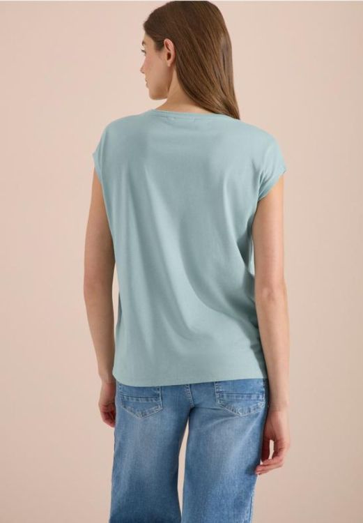 Cecil Solid V-neck shape shirt (06.324985/17724 crystal mint) - WeekendMode