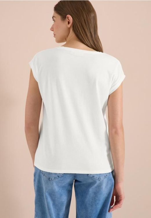 Cecil Solid V-neck shape shirt (06.324985/13474 vanilla white) - WeekendMode