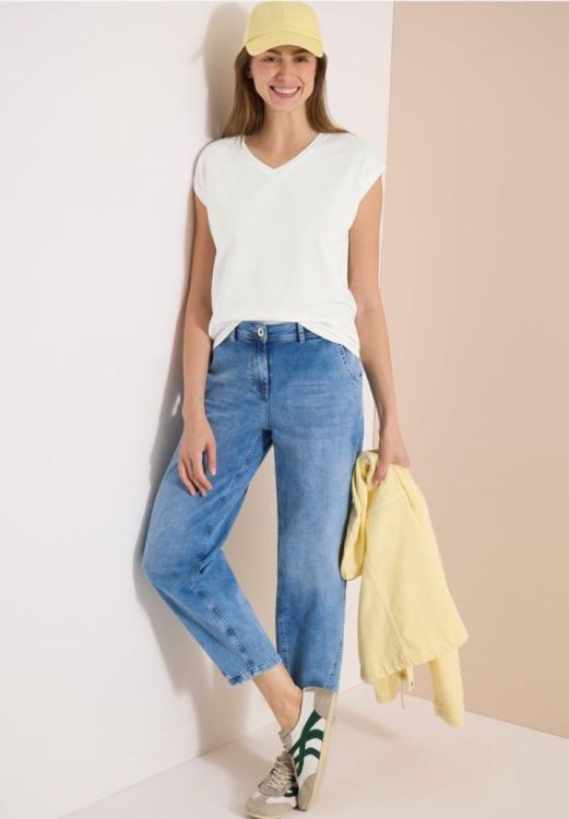 Cecil Solid V-neck shape shirt (06.324985/13474 vanilla white) - WeekendMode
