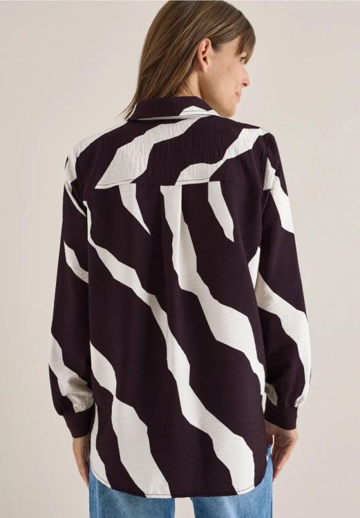 Cecil Splitneck Printblouse (10.346103/eggplant red) - WeekendMode