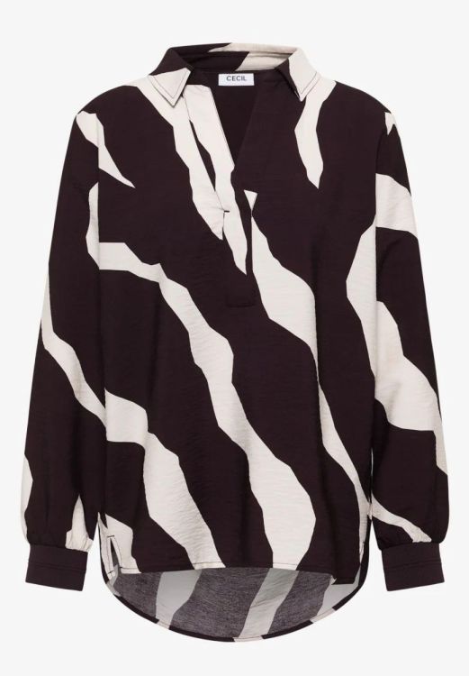 Cecil Splitneck Printblouse (10.346103/eggplant red) - WeekendMode