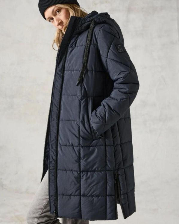 Cecil Square Quilted Coat (10.101040/dark navy blue) - WeekendMode