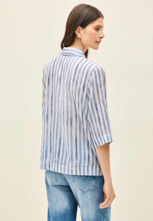 Cecil Stripe Short Style Blouse (06.345824/urban navy blue) - WeekendMode